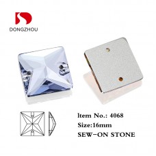 DZ 4068 16mm crystal sew on rhinestone square shape